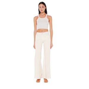 Mother The Twister Skimp Wash: Cream Puffs 228$ size 32 l mother jeans flare